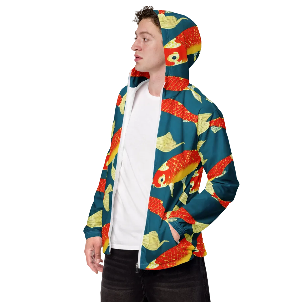 Teal Pond on Men's Windbreaker — Left Front