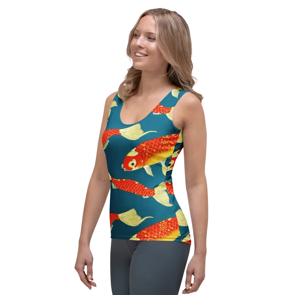 Teal Pond on Women's Tank Top — Left Front