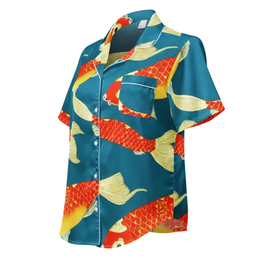 Teal Pond on a Women's Short Sleeve Pajama Top