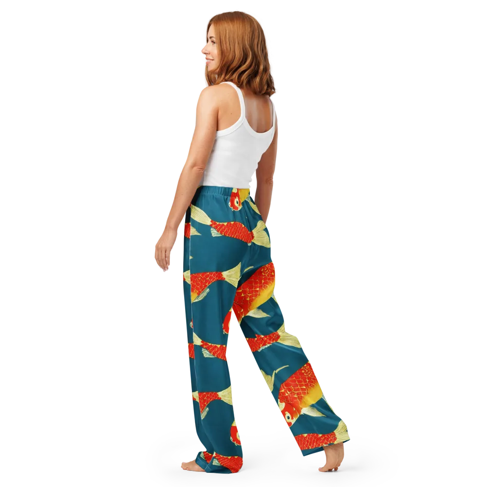 Teal Pond on Women's Pajama Pants — Back