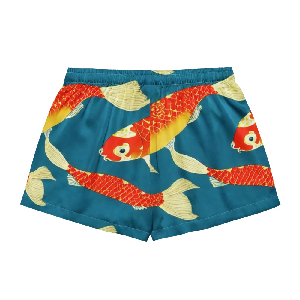 Teal Pond on Women's Pajama Shorts — Back