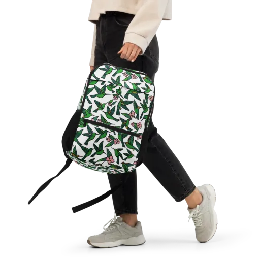 Emerald Hummingbird Garden on a Utility Backpack