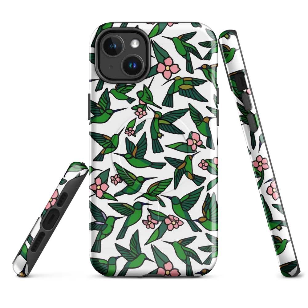 Emerald Hummingbird Garden on MagSafe Tough Case for iPhone® — Front