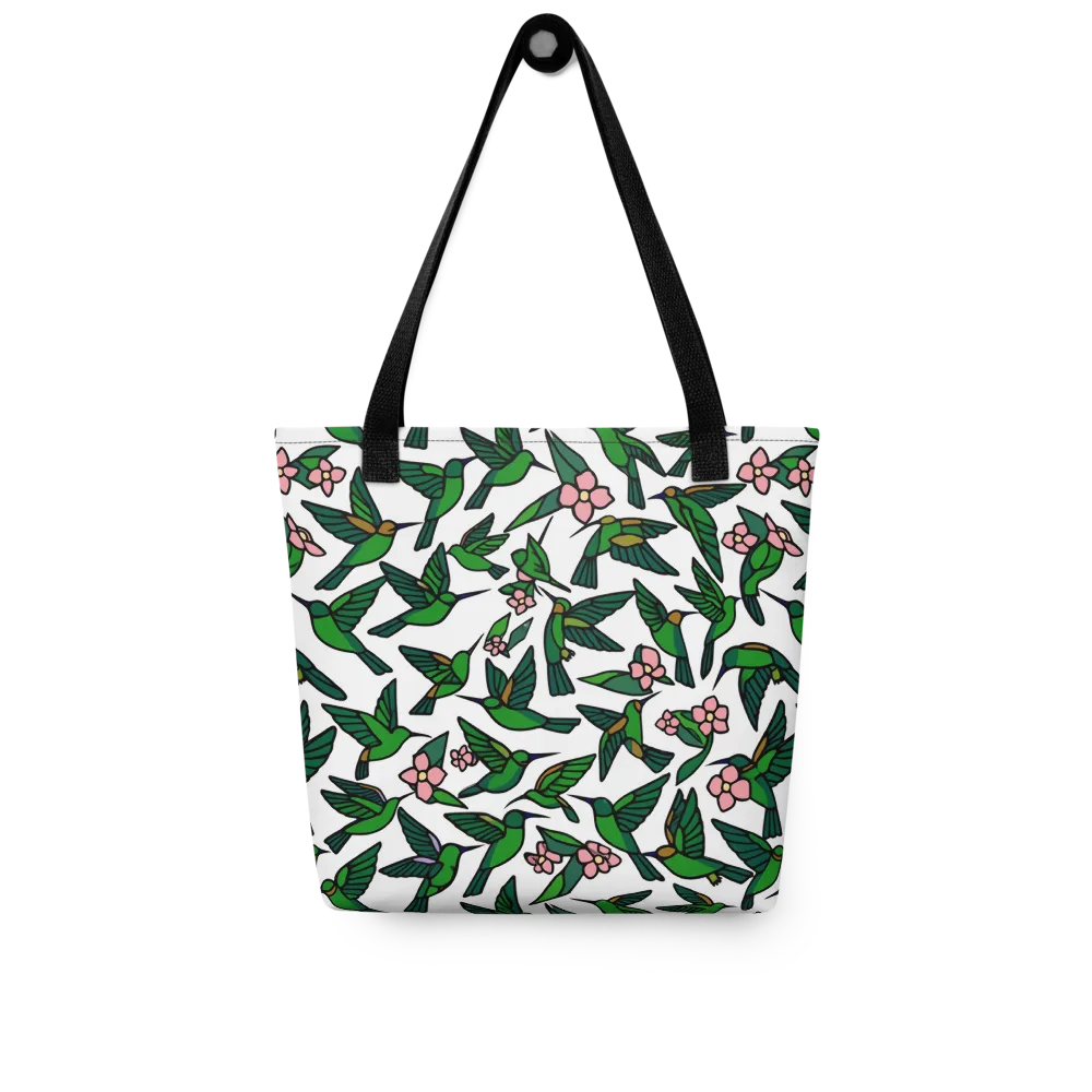 Emerald Hummingbird Garden on Tote Bag — Front