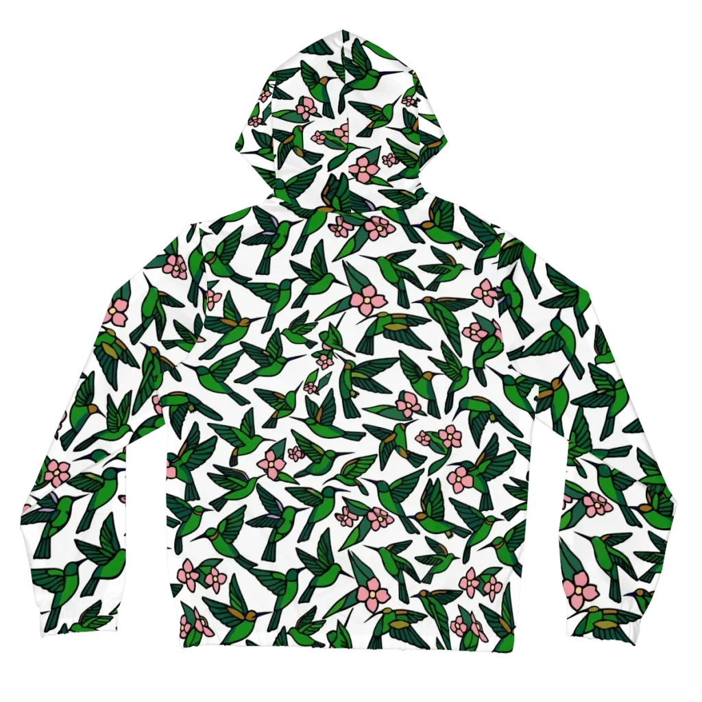 Emerald Hummingbird Garden on Women's Full-Zip Hoodie — Back