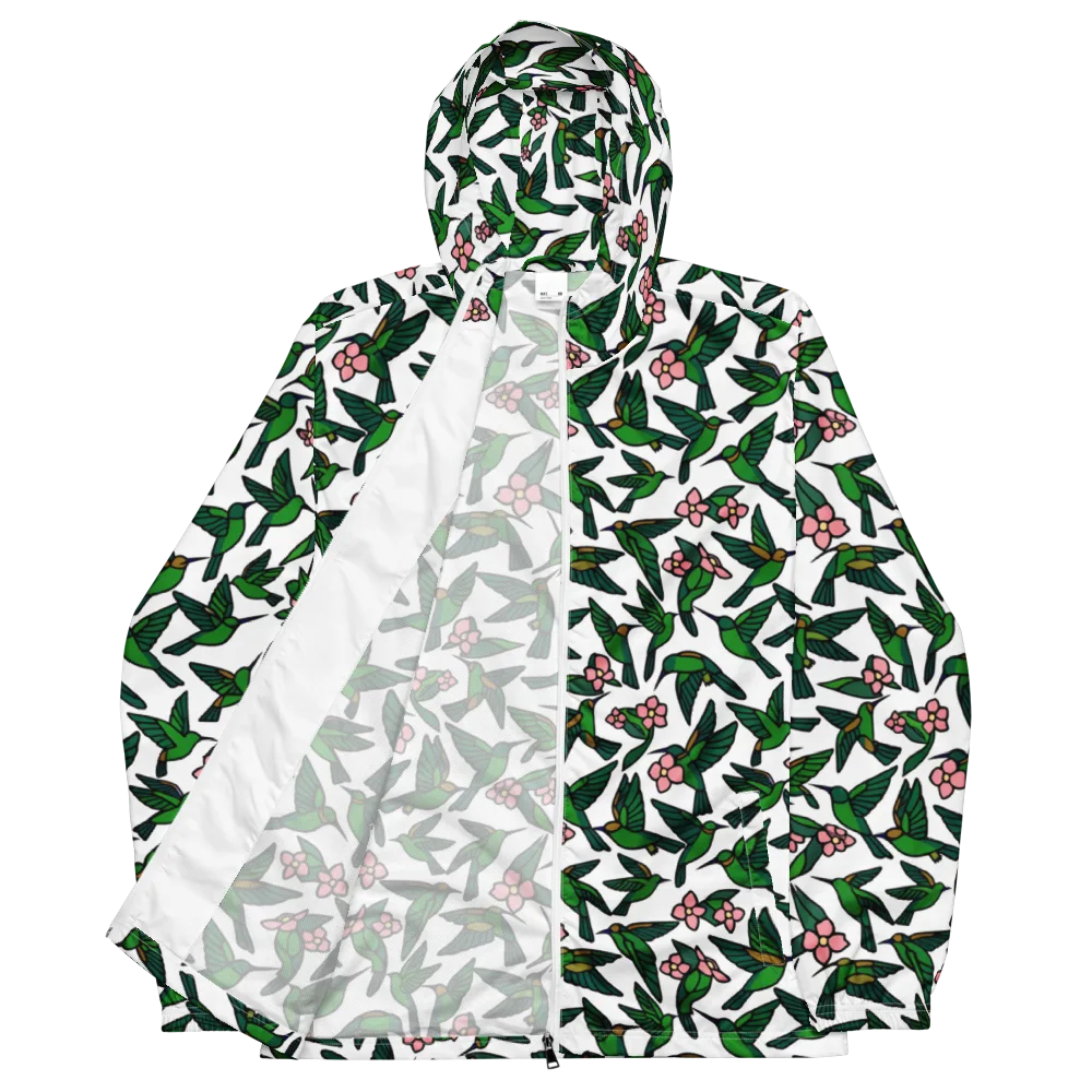 Emerald Hummingbird Garden on Men's Windbreaker — Front