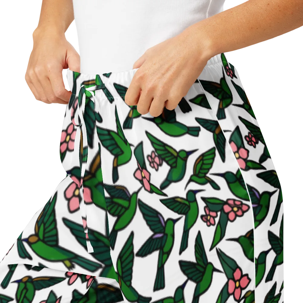 Emerald Hummingbird Garden on Women's Pajama Pants — Product details