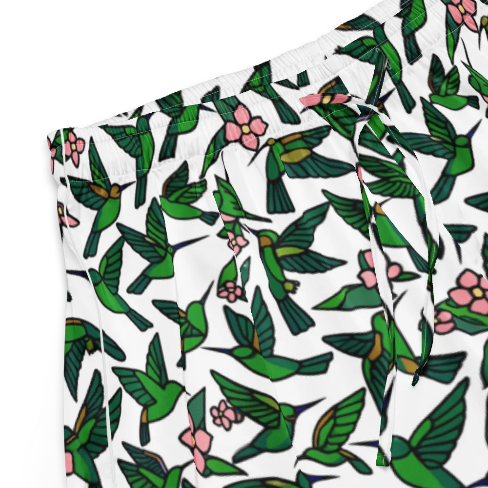Emerald Hummingbird Garden on Women's Pajama Shorts — Product details