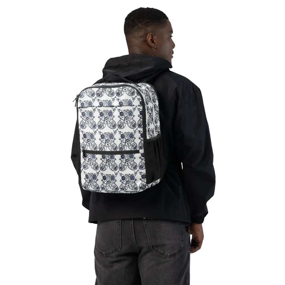 Navy Engraving on Utility Backpack — Back