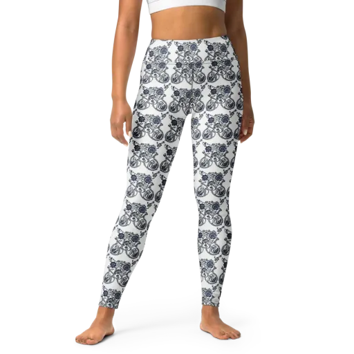 Navy Engraving on a Yoga Leggings