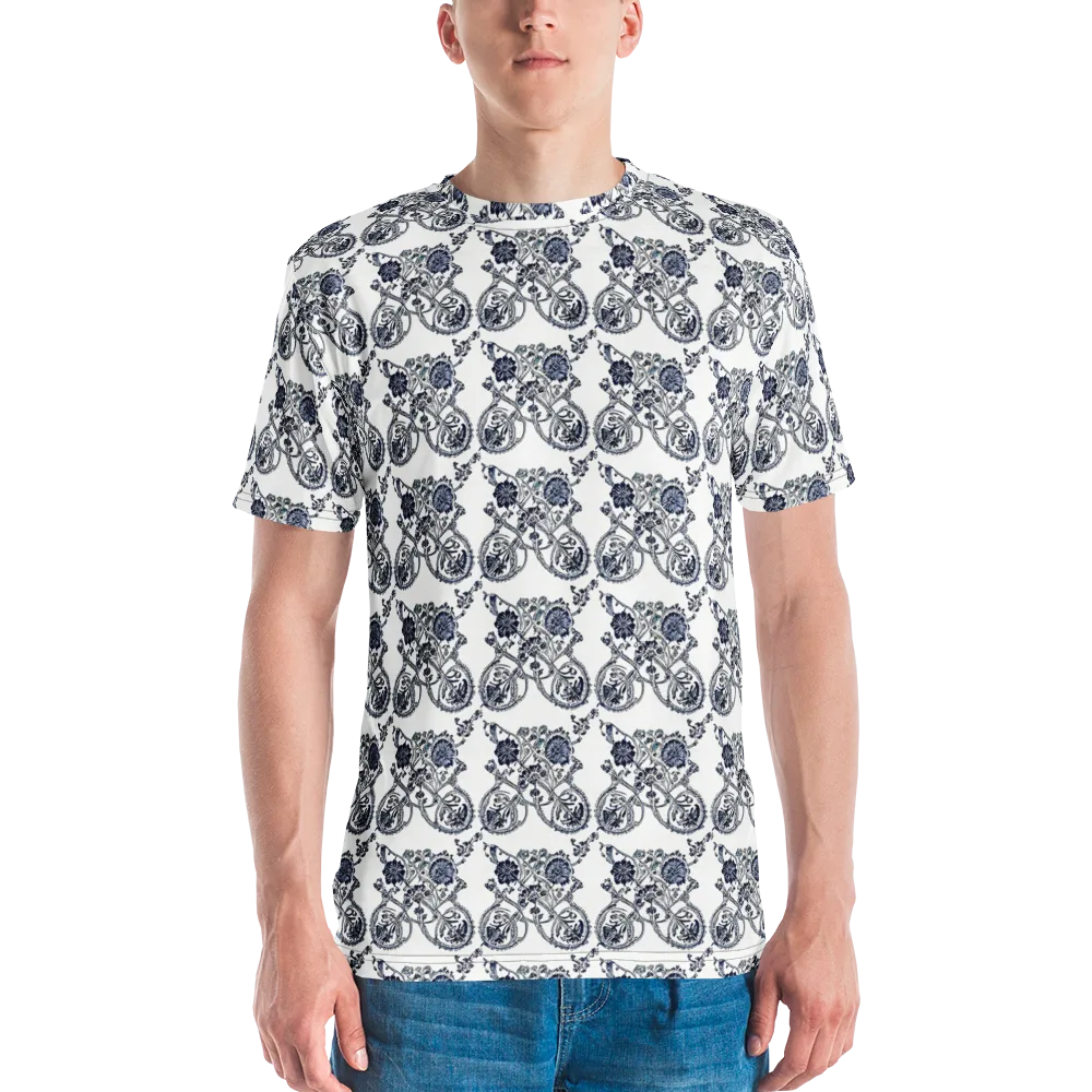 Navy Engraving on Men's Crew Neck T-Shirt — Front