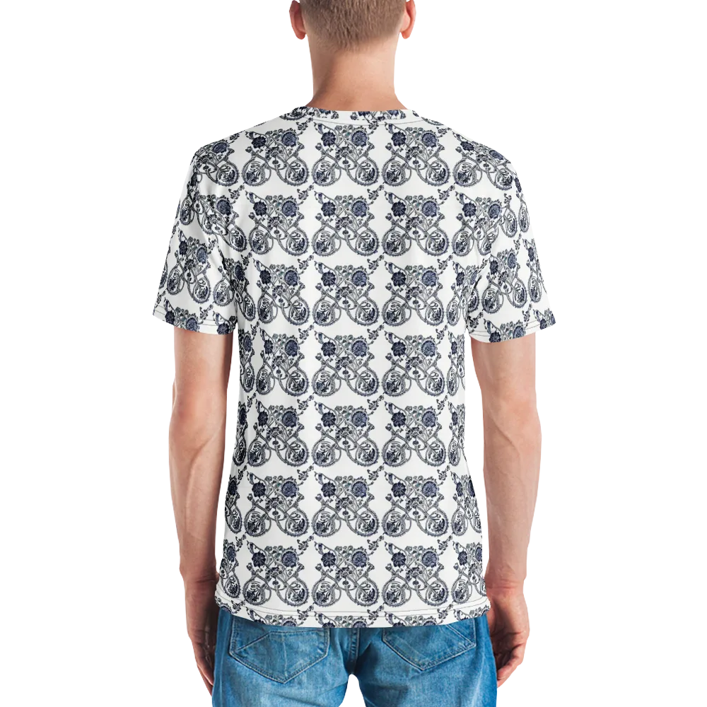 Navy Engraving on Men's Crew Neck T-Shirt — Back