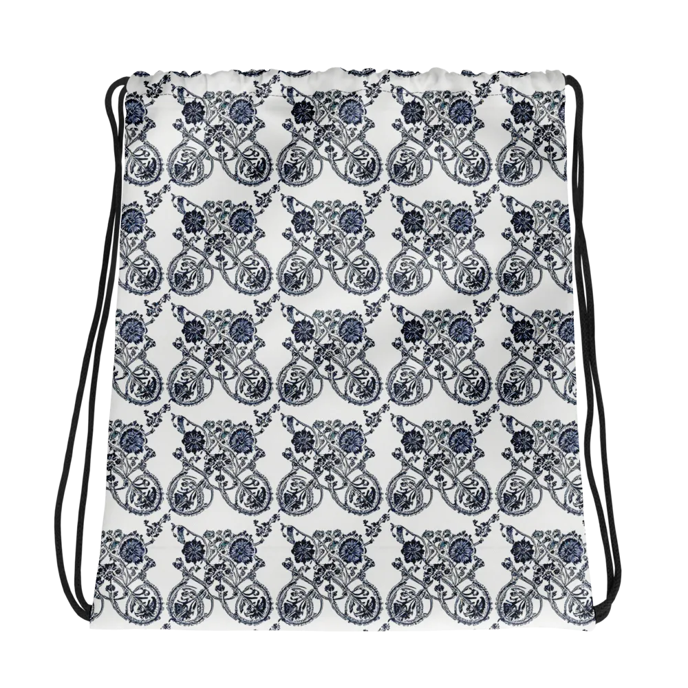 Navy Engraving on Drawstring Bag — Photo