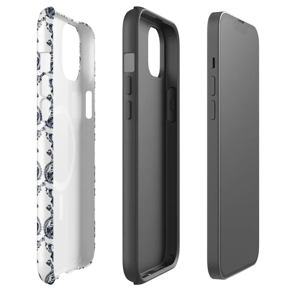 Navy Engraving on MagSafe Tough Case for iPhone® — Front