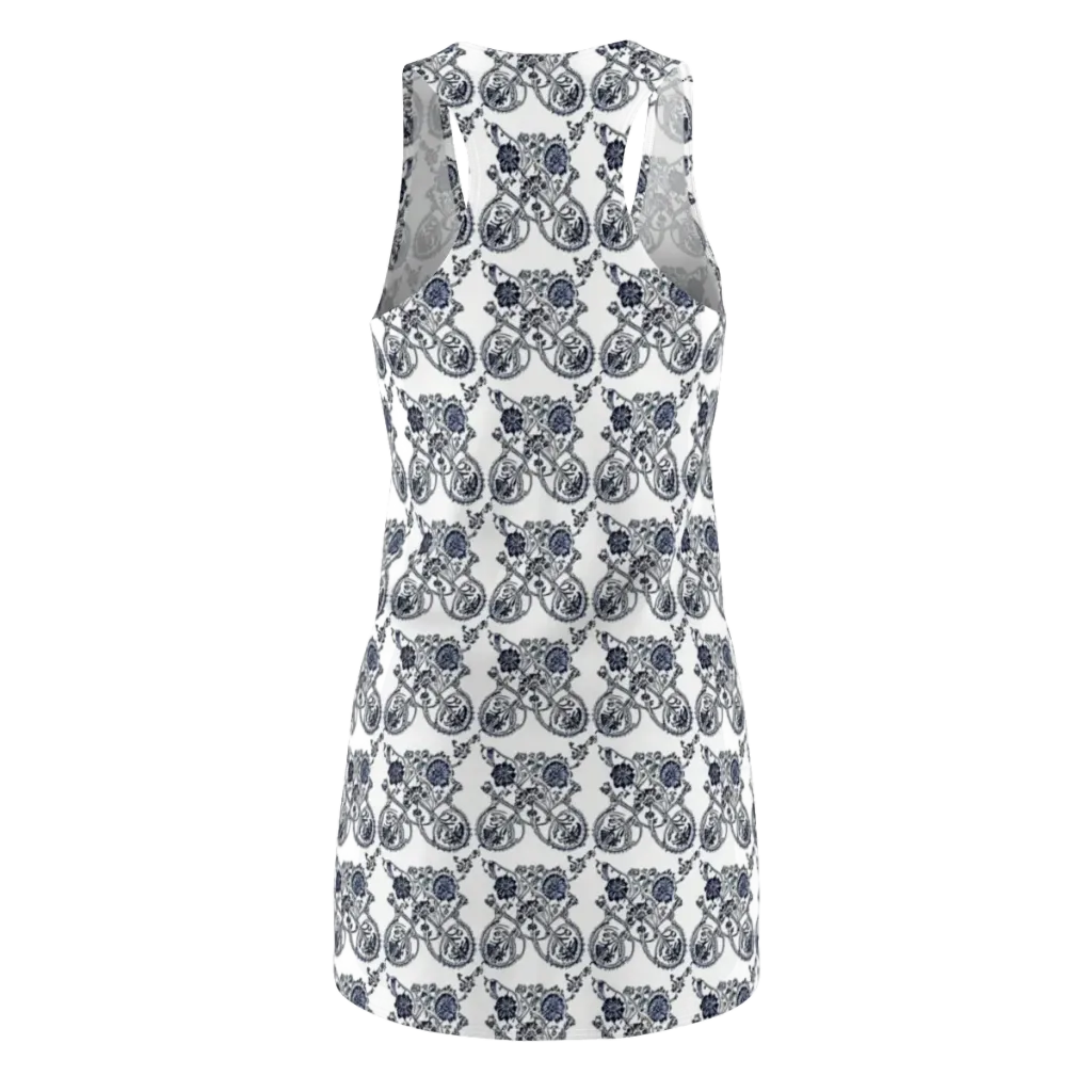 Navy Engraving on Racerback Dress — Back