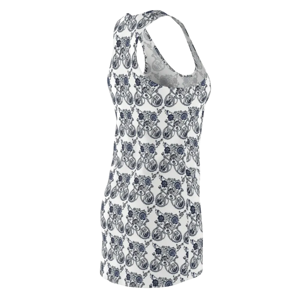 Navy Engraving on Racerback Dress — Back Side