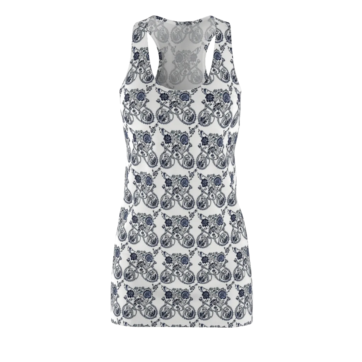 Navy Engraving on Racerback Dress — Front