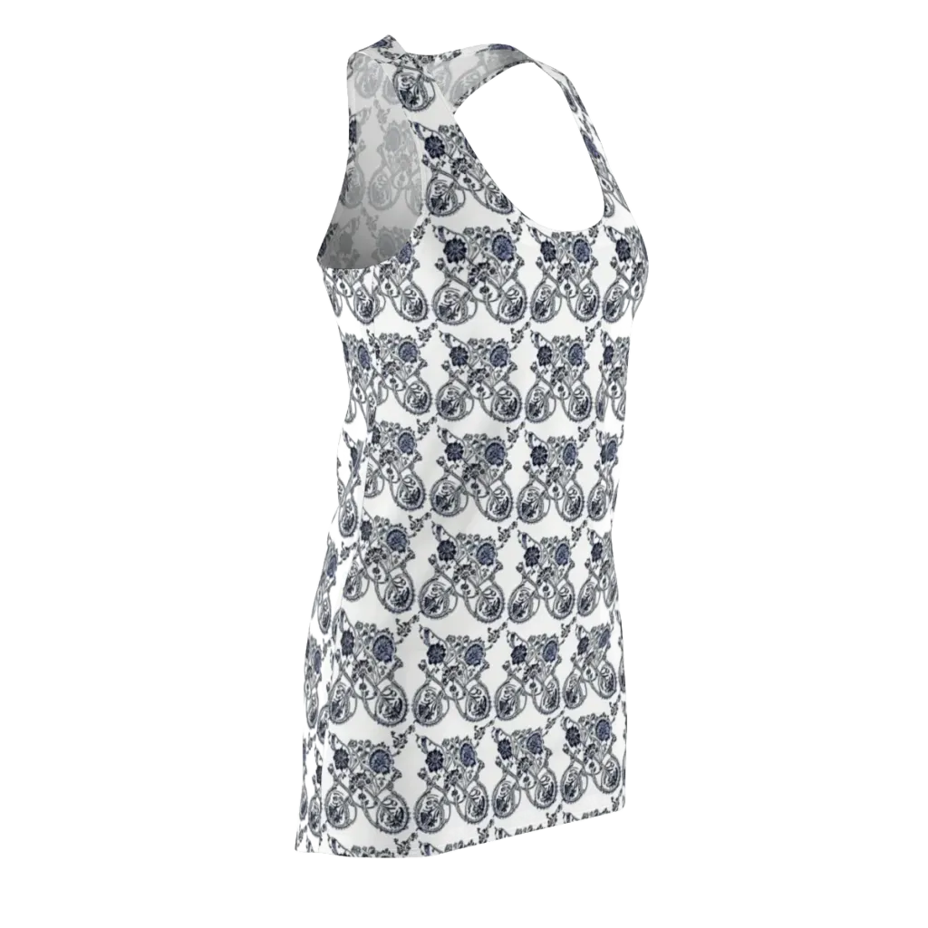 Navy Engraving on Racerback Dress — Front Side