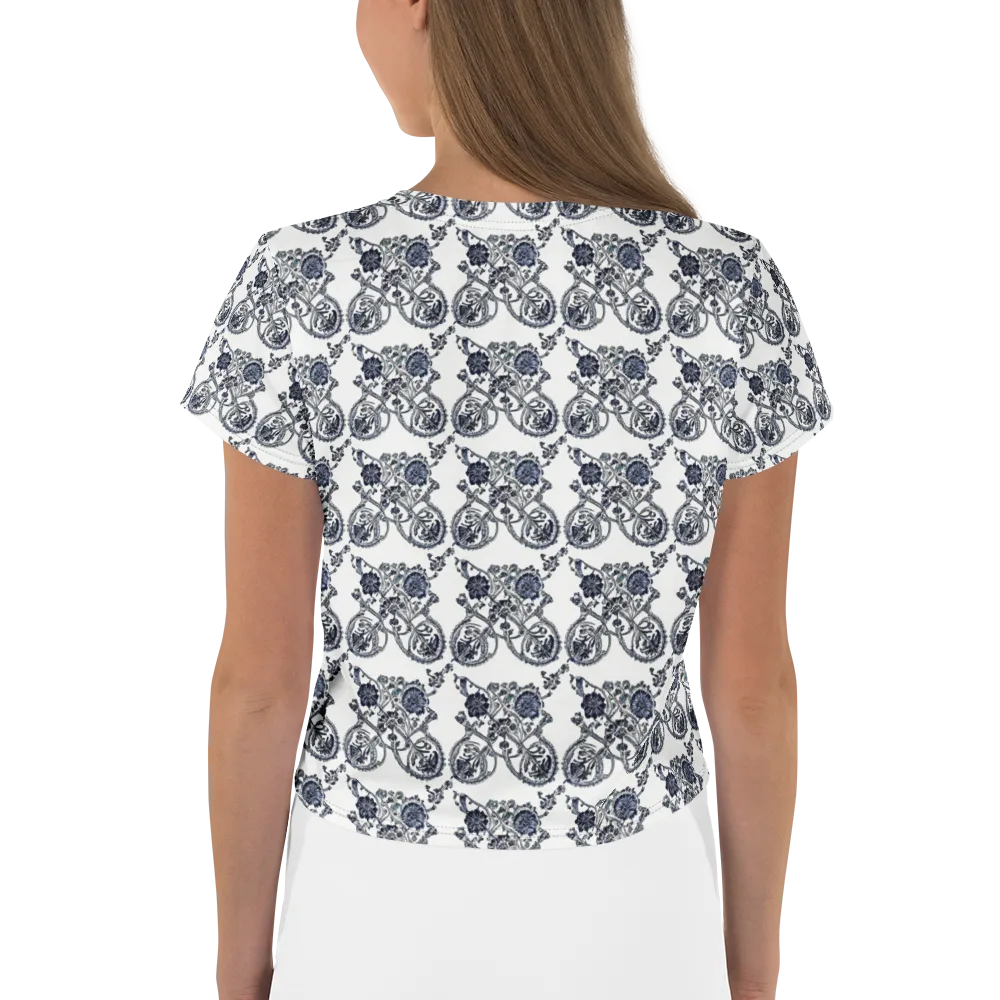 Navy Engraving on Crop Tee — Back