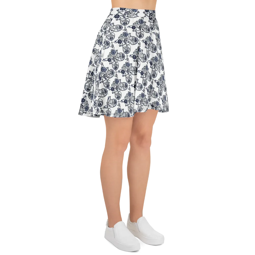 Navy Engraving on Skater Skirt — Right