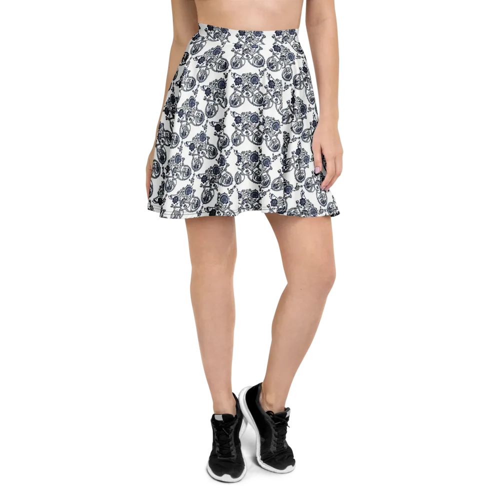 Navy Engraving on Skater Skirt — Front