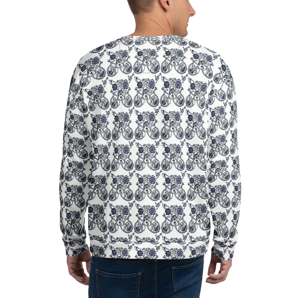 Navy Engraving on Sweatshirt — Back