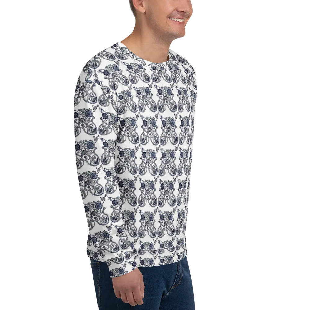 Navy Engraving on Sweatshirt — Right Front