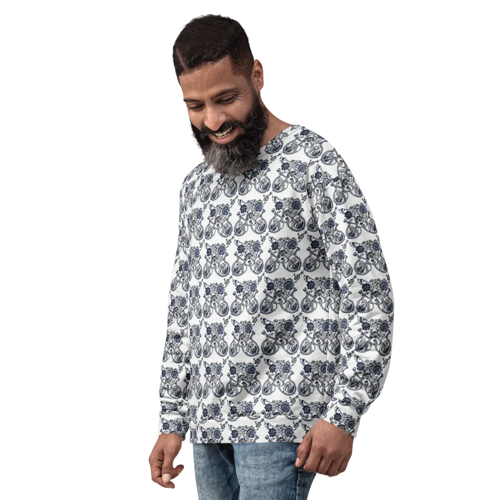 Navy Engraving on Sweatshirt — Left Front