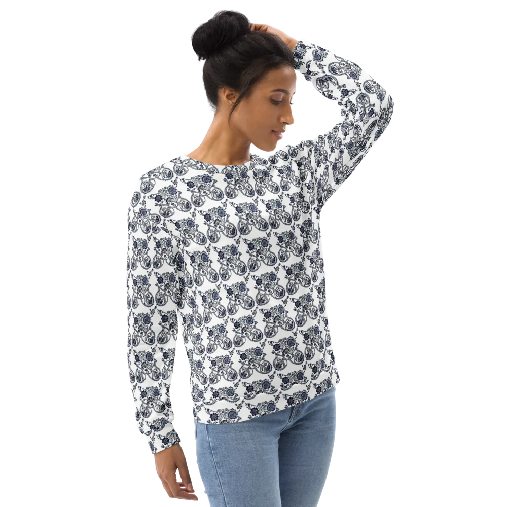 Navy Engraving on Sweatshirt — Right Front