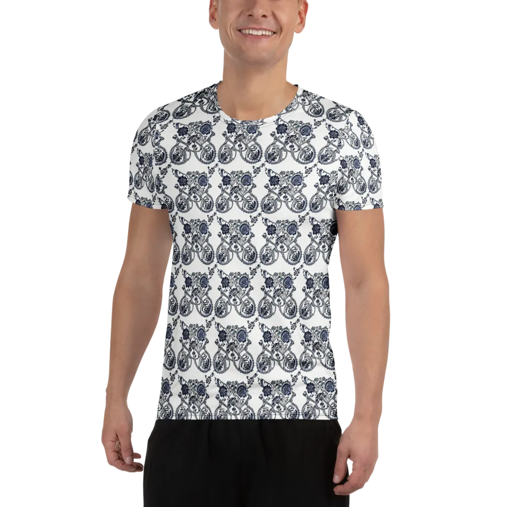 Navy Engraving on Men's Athletic T-Shirt — Front
