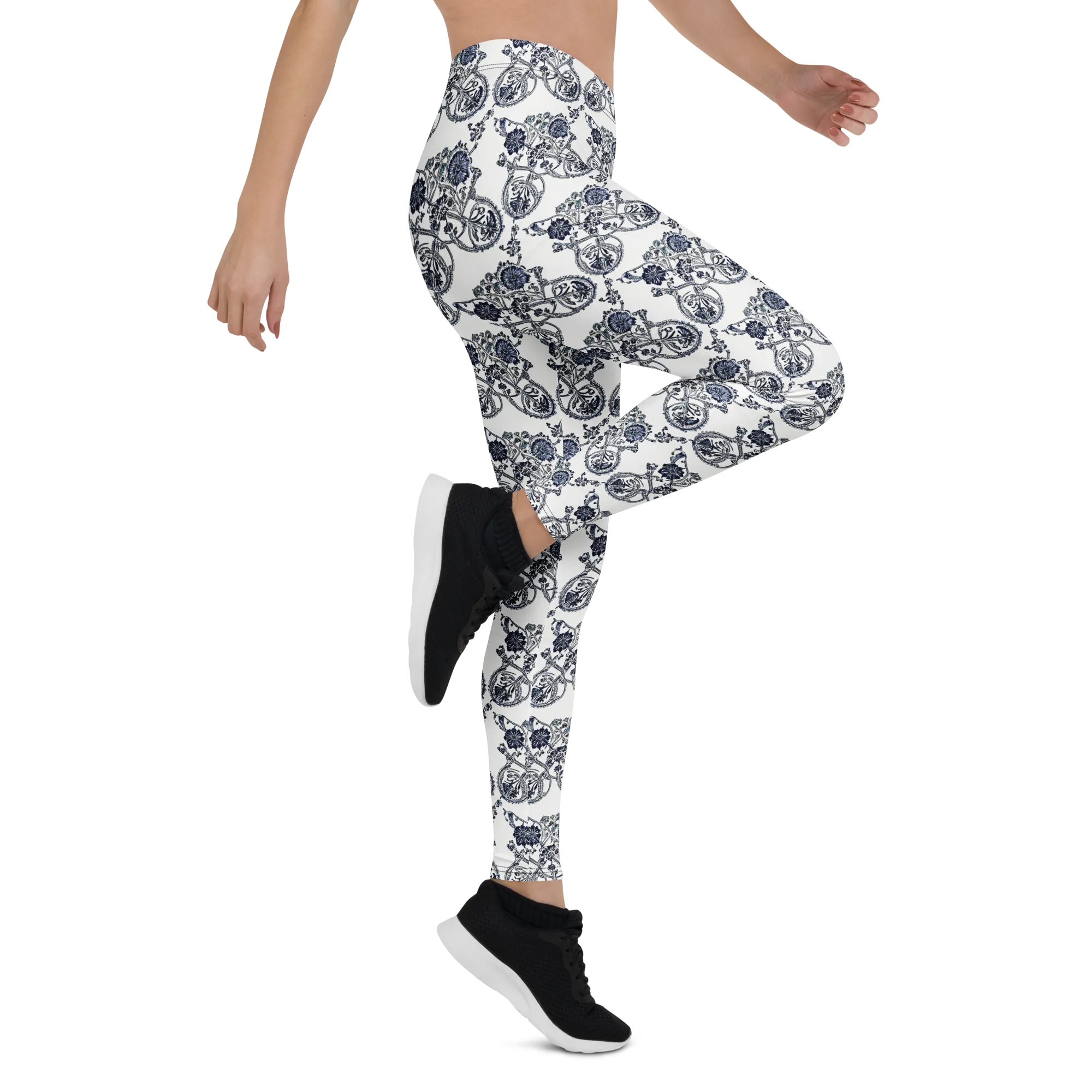 Navy Engraving on Leggings — Right