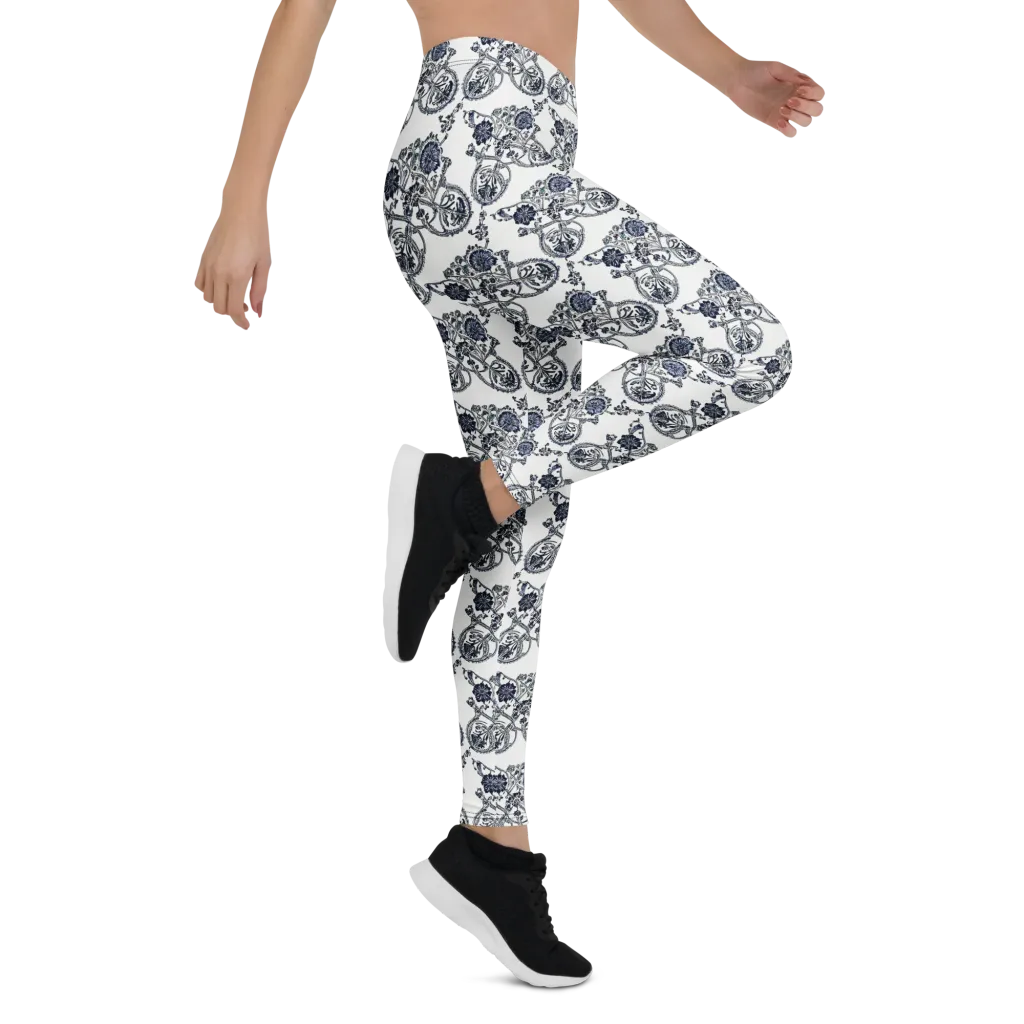 Navy Engraving on Leggings — Right