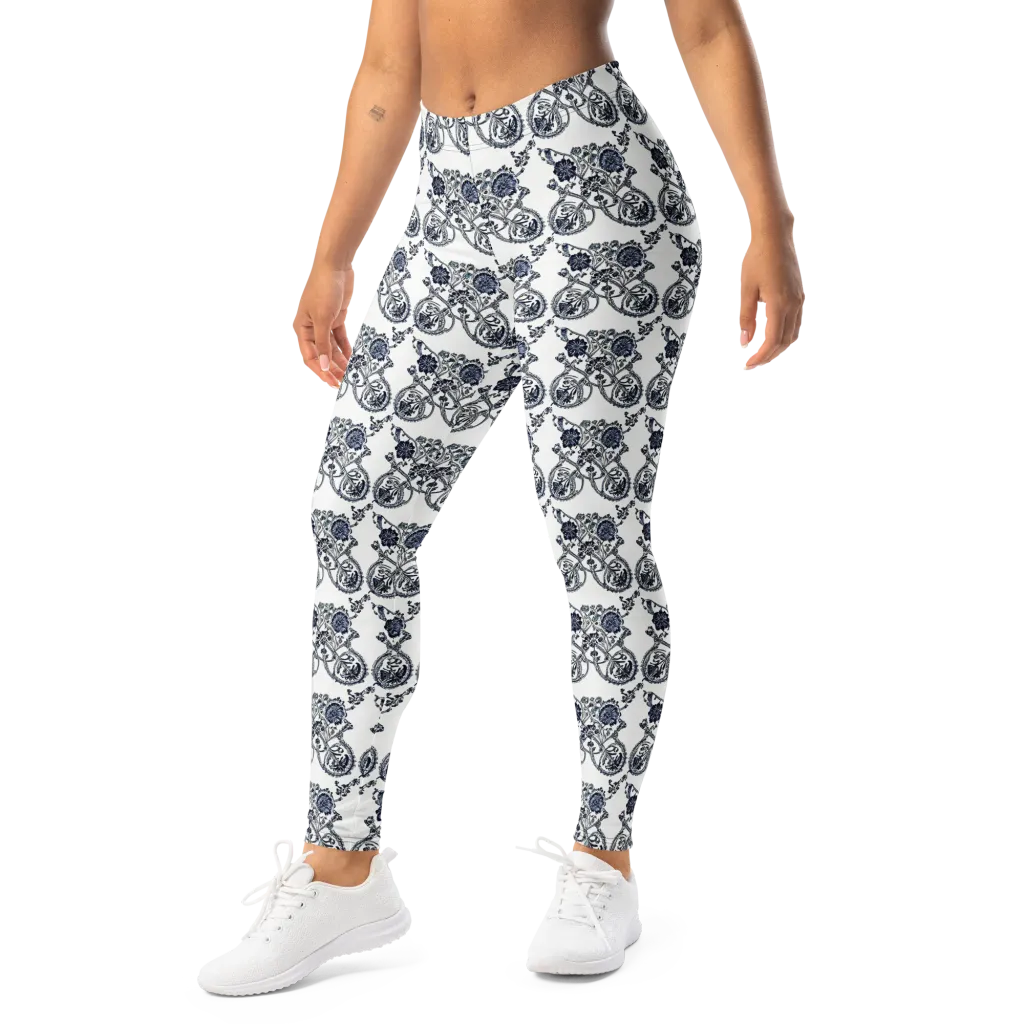 Navy Engraving on Leggings — Left Front
