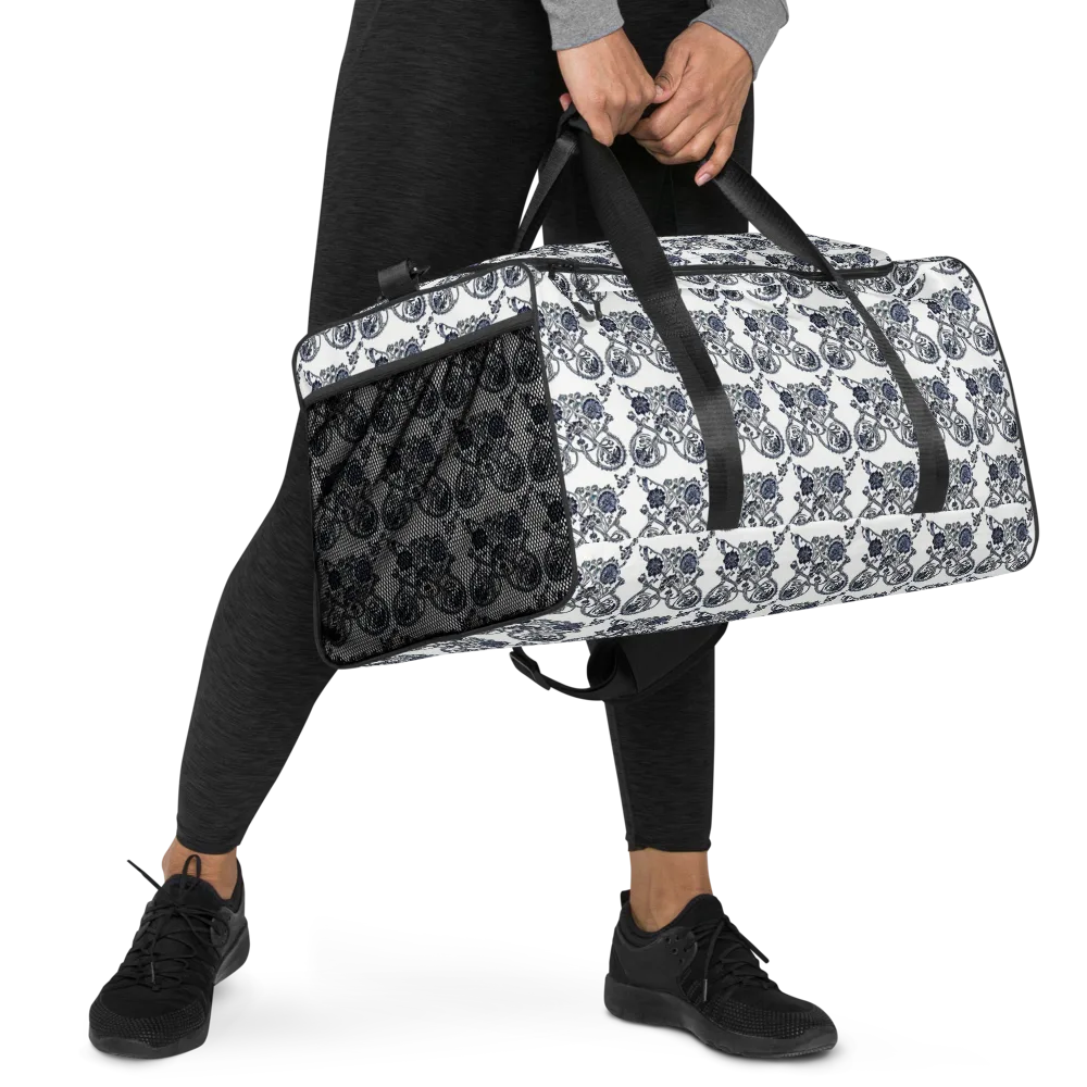 Navy Engraving on Duffle Bag — Right Front