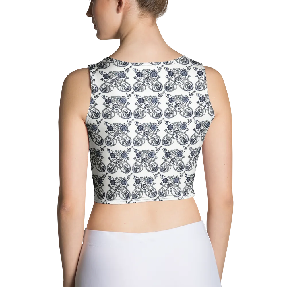 Navy Engraving on Crop Top — Back