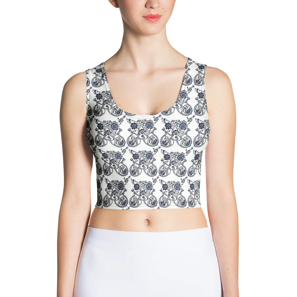 Navy Engraving on Crop Top — Front