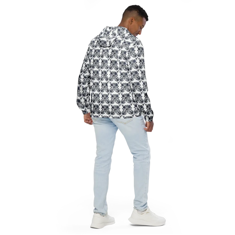 Navy Engraving on Men's Windbreaker — Back