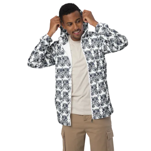 Navy Engraving on a Men's Windbreaker