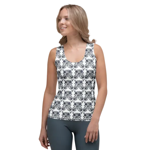 Navy Engraving on a Women's Tank Top