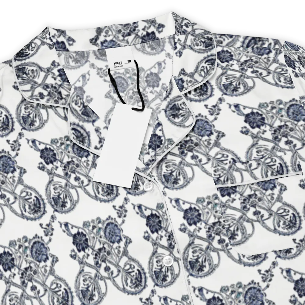 Navy Engraving on Women's Short Sleeve Pajama Top — Product details