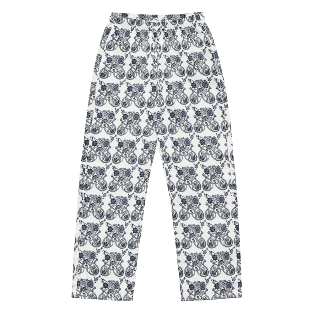 Navy Engraving on Women's Pajama Pants — Front