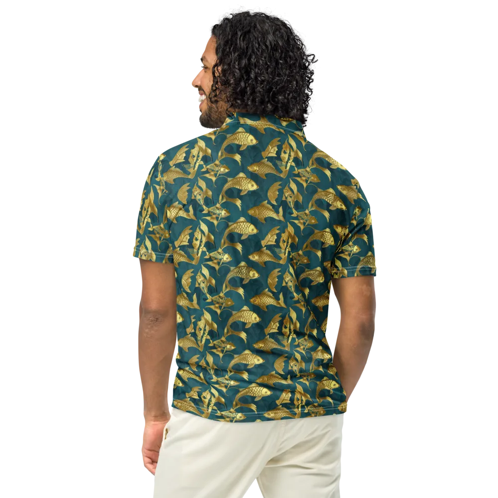 Tidal Aureole on Men's Slim Fit Polo Shirt — Back