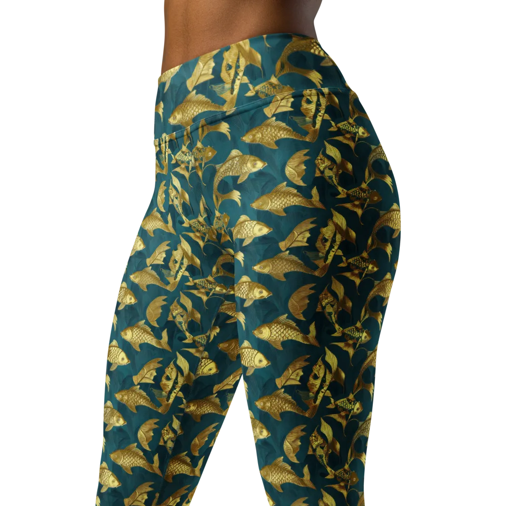 Tidal Aureole on Yoga Leggings — Left Front