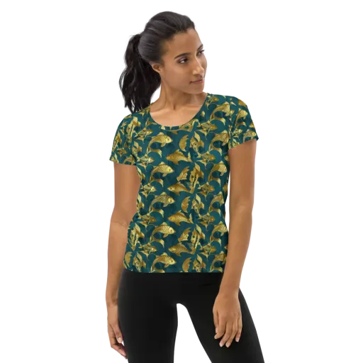 Tidal Aureole on a Women's Athletic T-Shirt