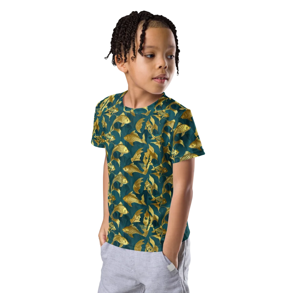 Tidal Aureole on Kids Crew Neck T-Shirt — Left Front