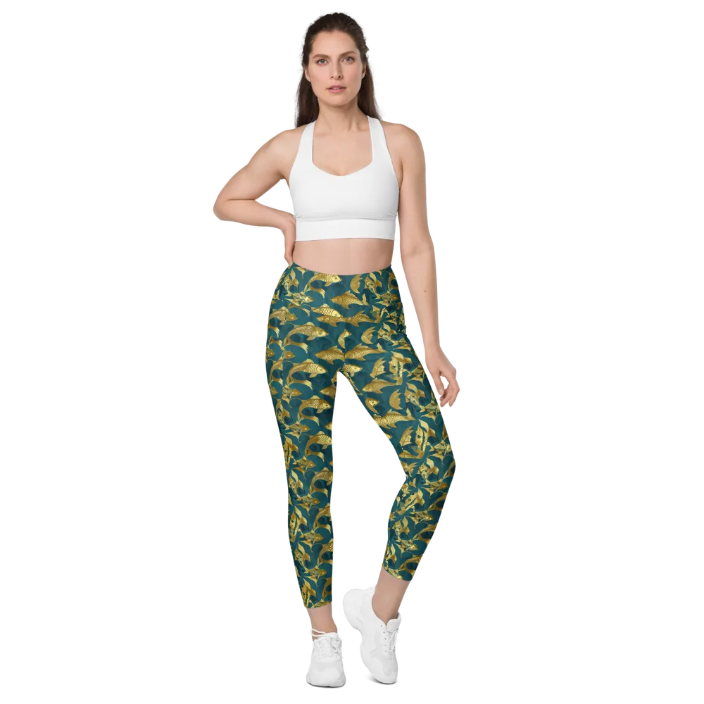Tidal Aureole on Leggings with Pockets — Front