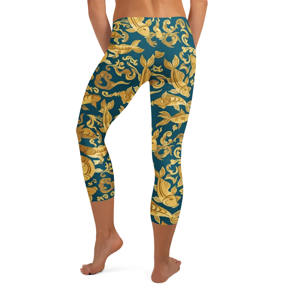 Golden Pond on Capri Leggings — Back