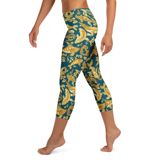 Golden Pond on a Capri Leggings