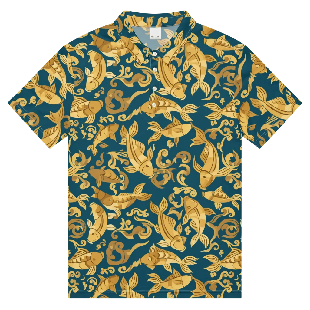 Golden Pond on Men's Slim Fit Polo Shirt — Front