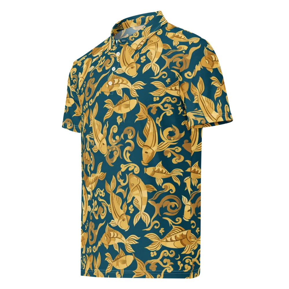 Golden Pond on Men's Slim Fit Polo Shirt — Left Front
